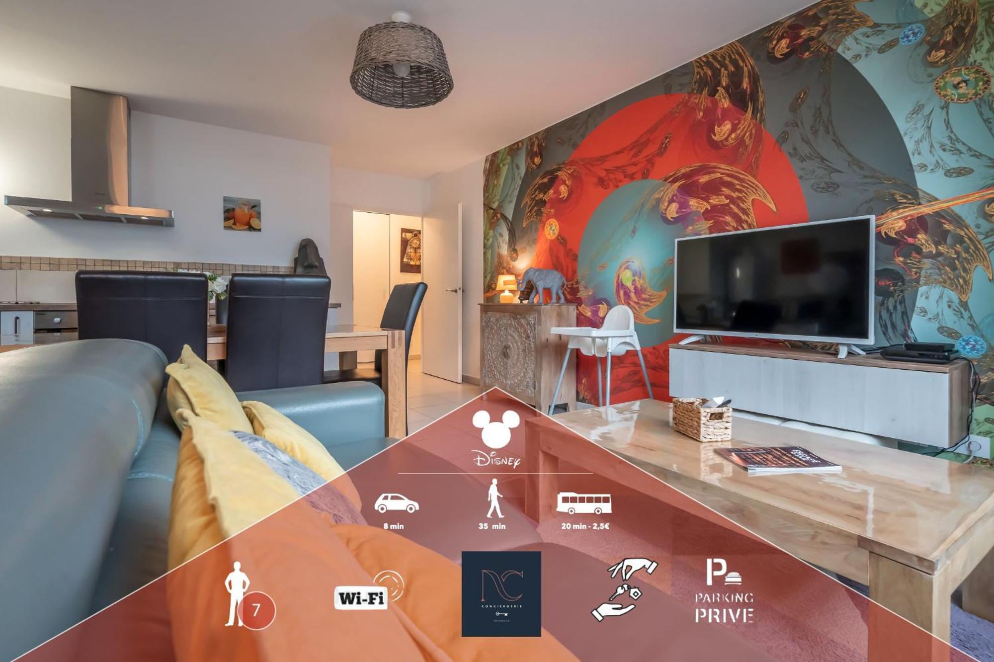*Disneyland-Paris* 7Pers, Wifi, Parking, Netflix Montévrain Dış mekan fotoğraf